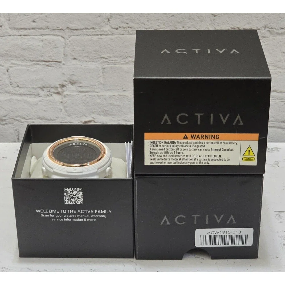 Activa X Invicta Men’s 50mm Digital Sport Watch White ACW1915-013 Brand New